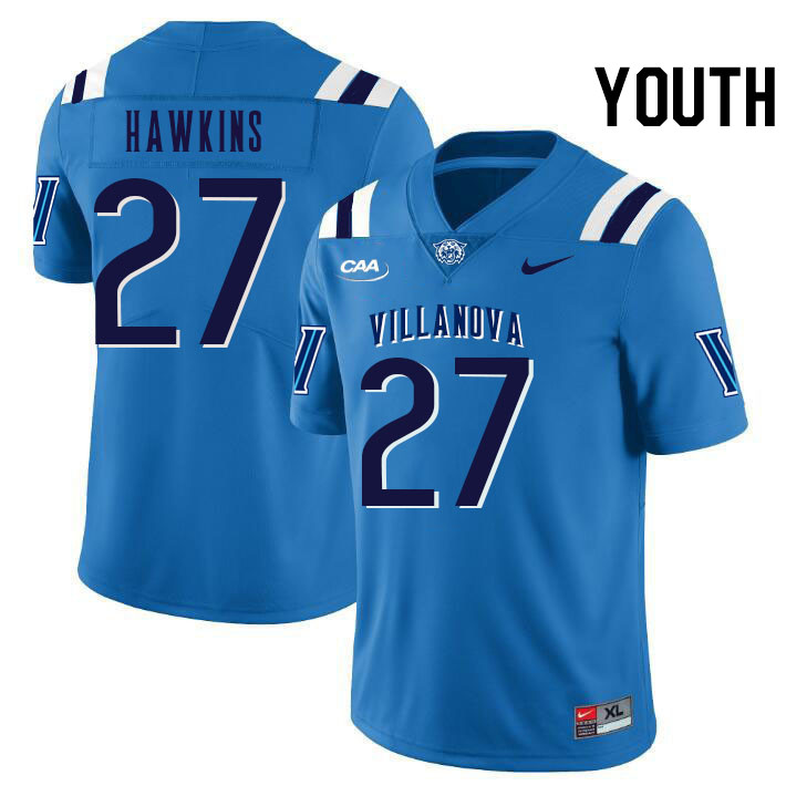 Youth #27 Anthony Hawkins Villanova Wildcats College Football Jerseys Stitched Sale-Light Blue